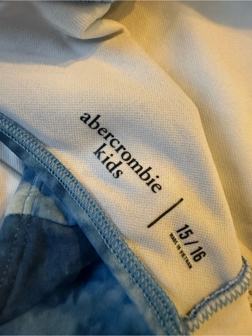 abercrombie kids Blue Tie-Dye Swim Bralette with Strappy Back